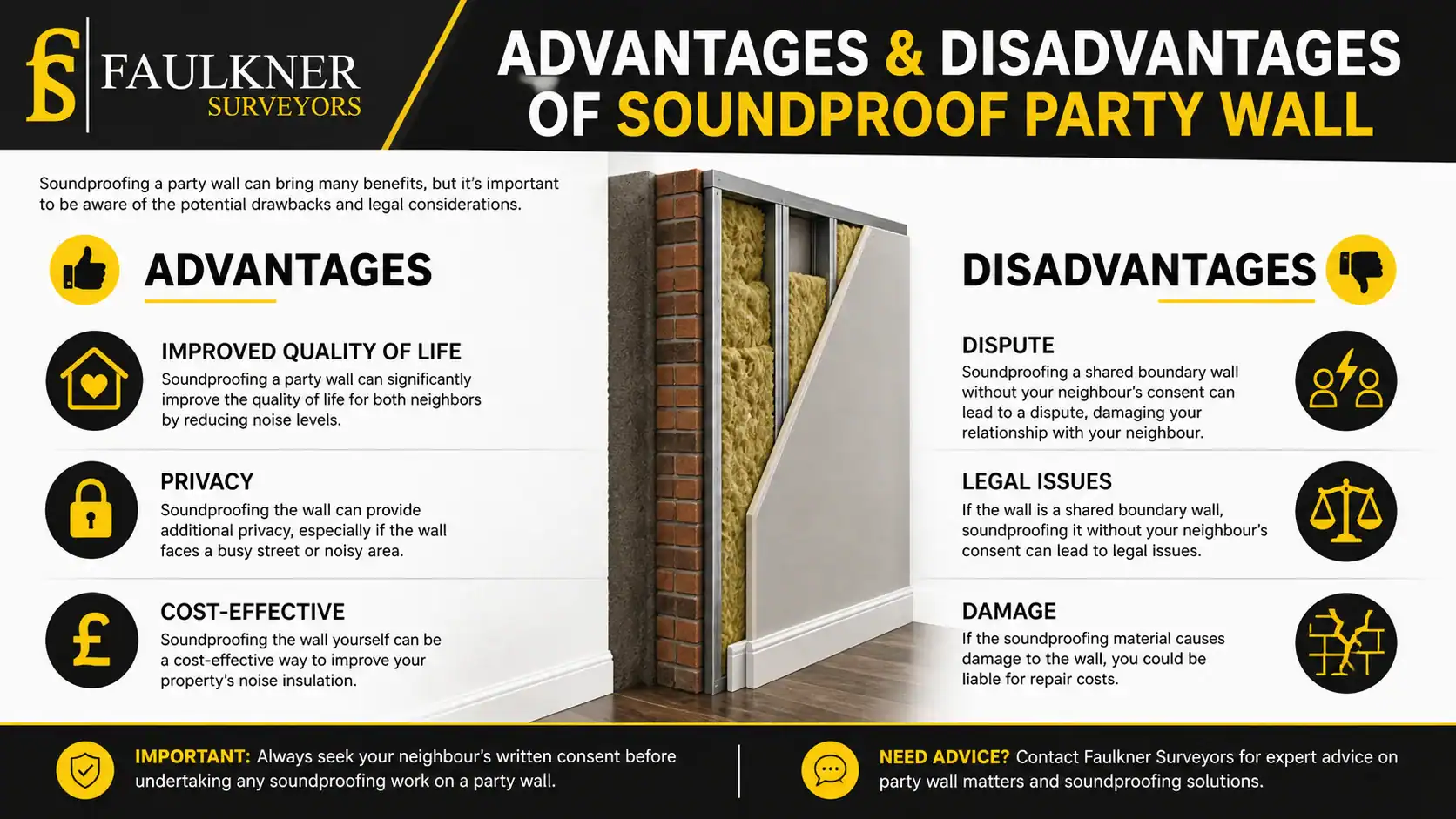 Can you soundproof a Party wall? 2 Advantages and Disadvantages of Soundproof Party Wall Hitchin