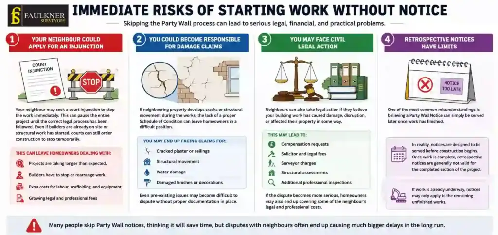 What Happens If You Start Work Without a Party Wall Notice? 1 Immediate Risks of Starting Work Without Party Wall Notice Hitchin